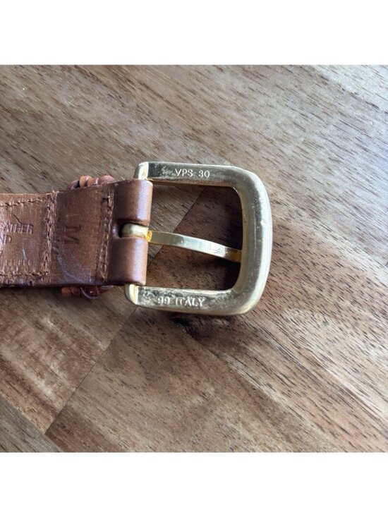 Vintage Genuine Leather Braided Waist Belt Women’s Fits XS Boho Western Italy